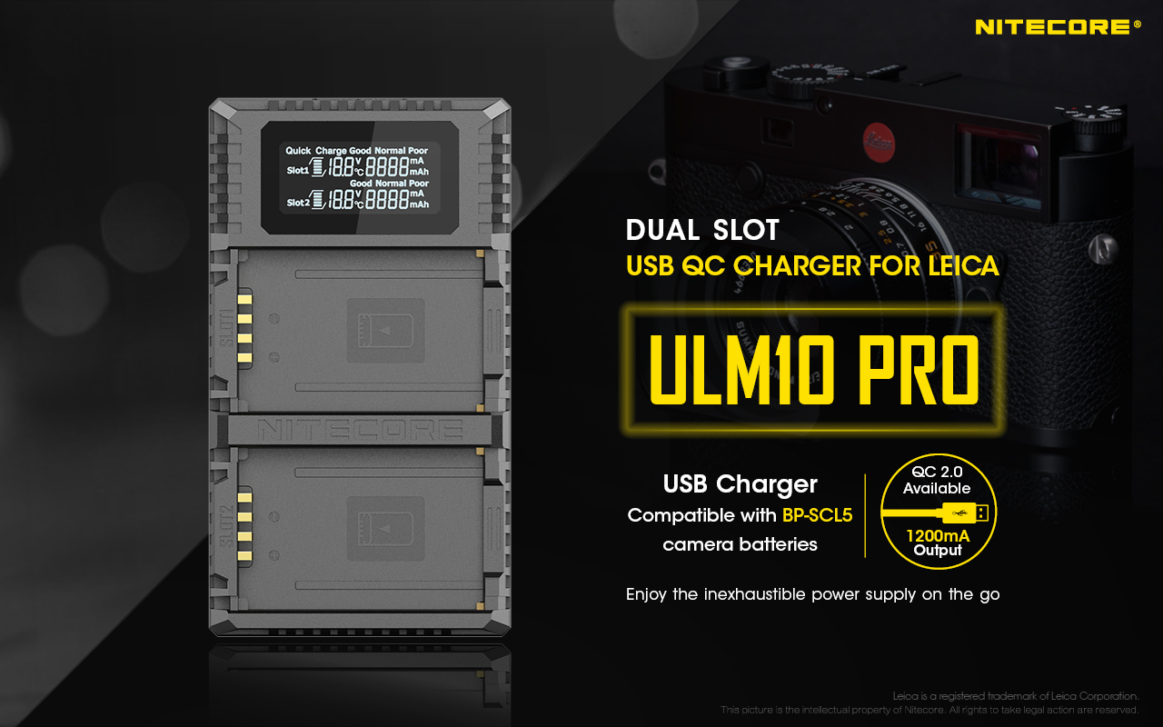 BMC] Nitecore ULM10 Pro for Leica BP-SCL5 (Leica M10) USB Camera
