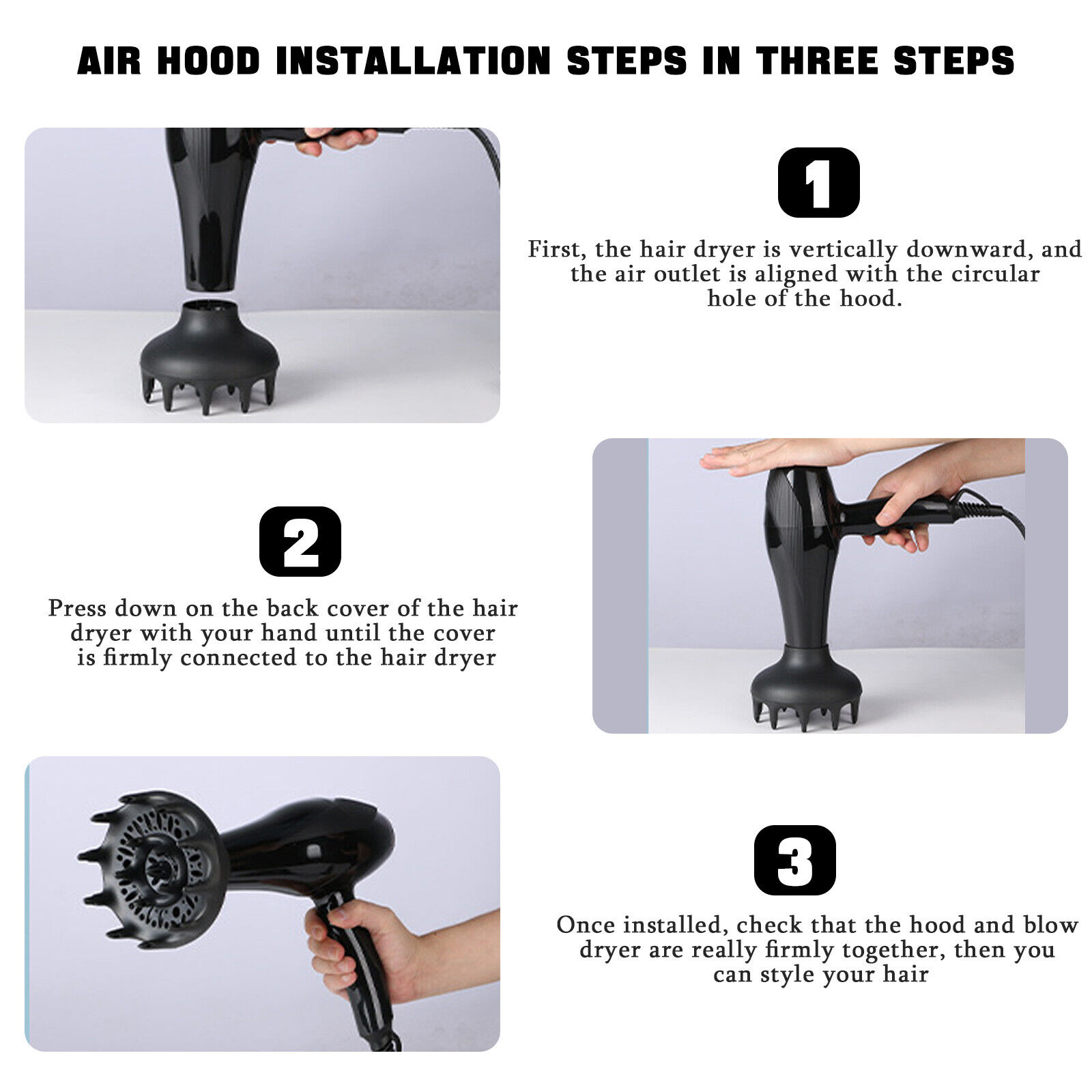 Hair Dryer Diffuser Attachment for Curly Hair Professional Blow Dryer Diffuser Universal Hair Diffuser Adaptable for Blow Dryers with Rotatable Design Curly Hair Hair Forming Blower Hood Hair Dryer Diffuser
