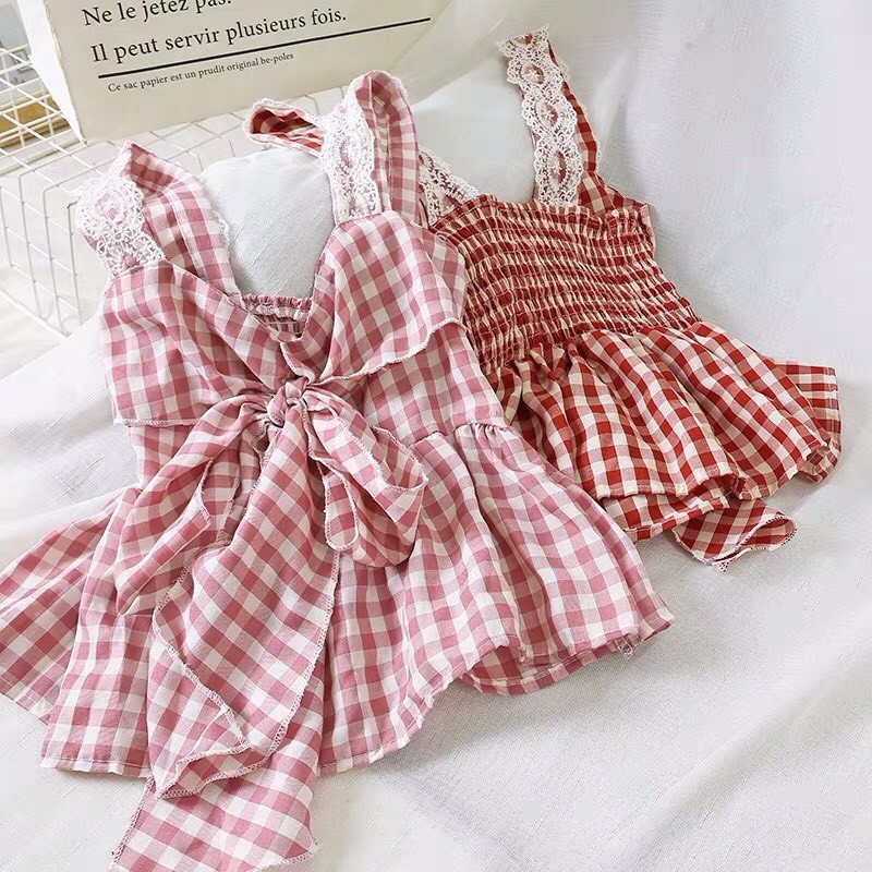 LZDÁo hai dây thắt nơ dễ thương