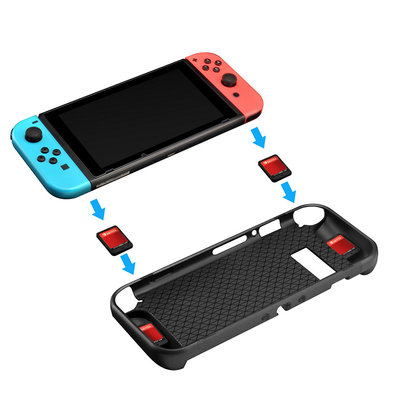DISOUR Vỏ TPU Chính Hãng Vỏ Bảo Vệ Mềm Vỏ Bảo Vệ Cho Nintendo Switch Hộp Đựng Thẻ Phụ Kiện Tay Cầm Tiện Dụng