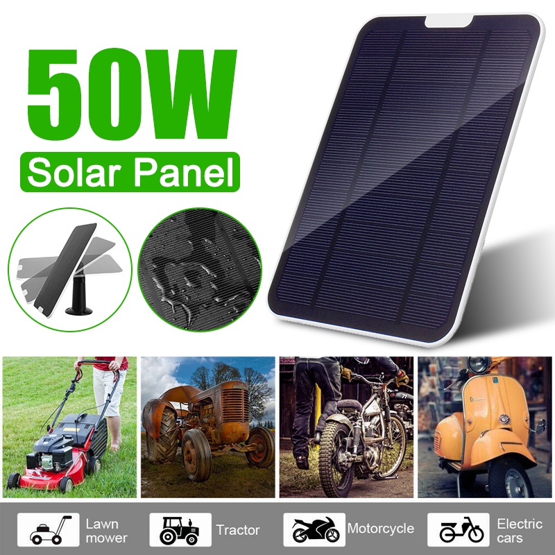50W Micro Waterproof Solar Panel for Security Camera Outdoor Solar Power Charger with 3m/10Ft 5V USB Charging Cable