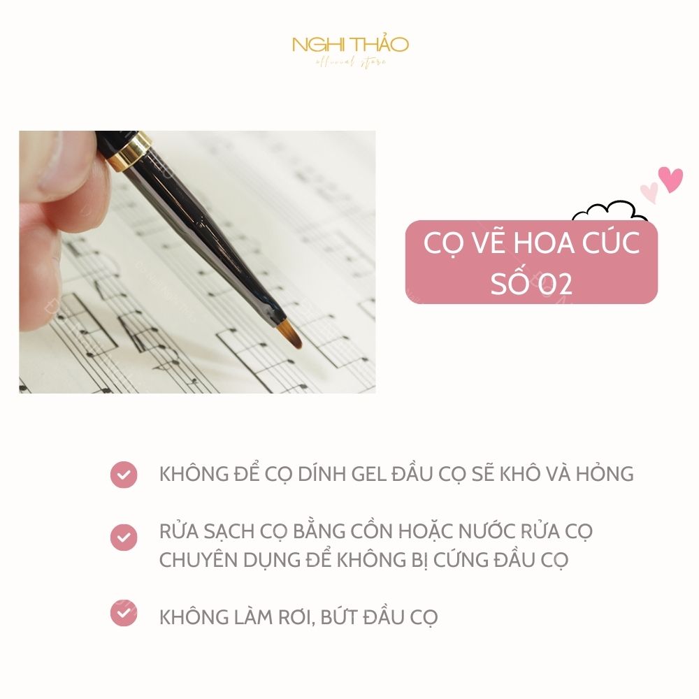 Cọ vẽ hoa cúc nail Jeliva 02
