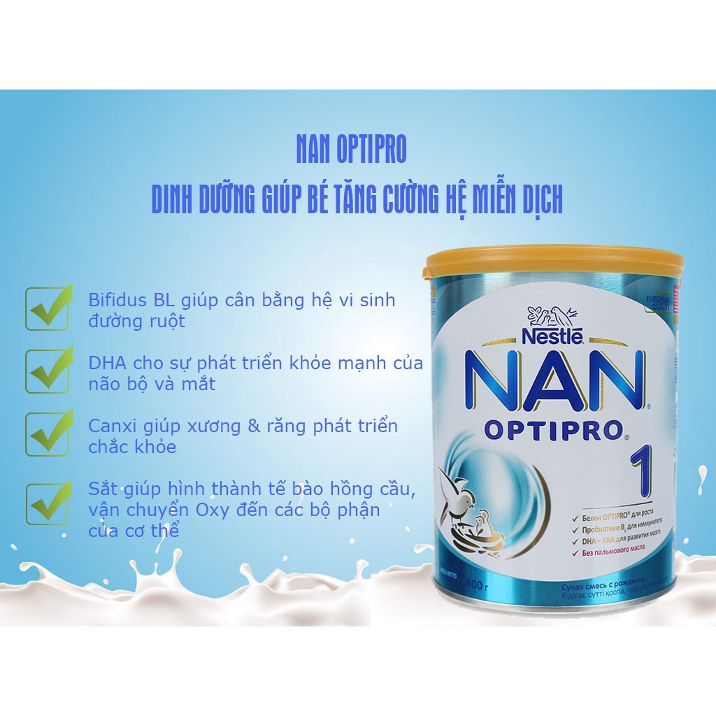 Sữa bột NAN Nga OPTIPRO Đủ Số 1, 2, 3, 4 Lon 800g