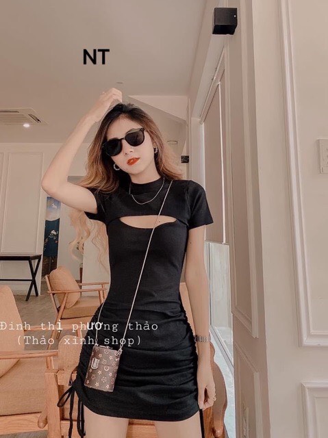 Váy body hở ngực rút hông NT12