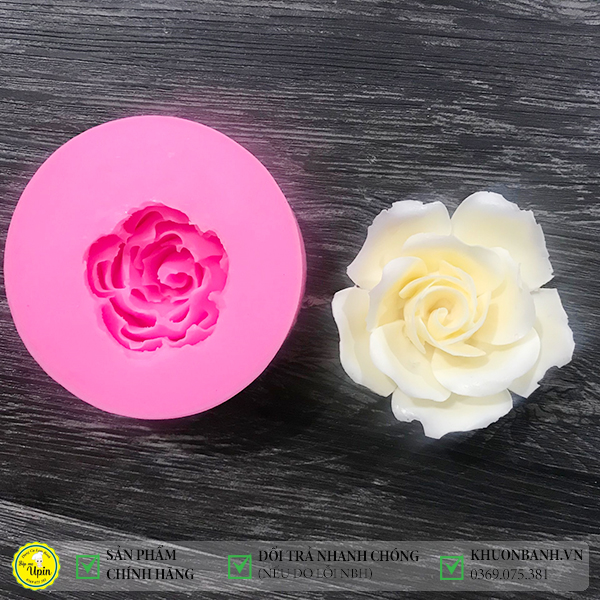 Khuôn silicon hoa hồng nở 9cm mã HH875
