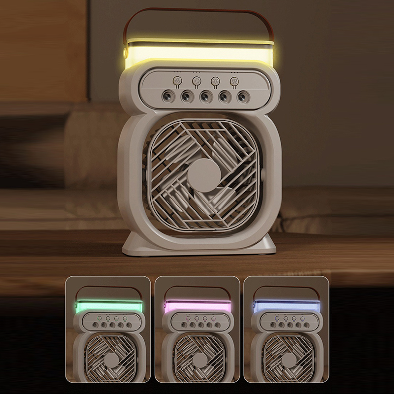 Portable 3 In 1 Fan AIr Conditioner Mini Air Cooler LED Night Light Air Humidifier Spray Mist Fan Electric Fan For Office Home. 