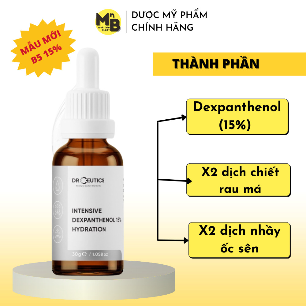 Serum B5 DrCeutics Dexpanthenol 10% Centella Extract HA cấp ẩm và phục hồi da 30ml 100ml