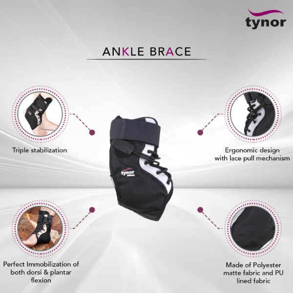 Đai nẹp cố định cổ chân có dây buộc Tynor D02