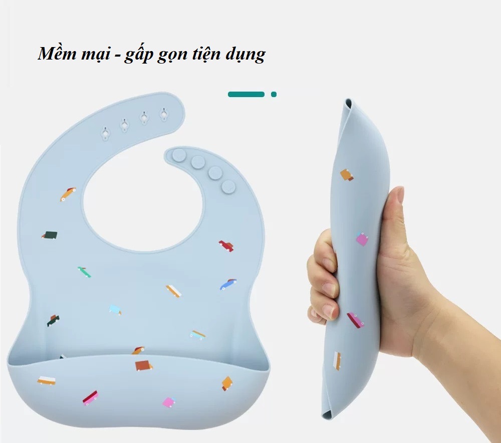 Yếm ăn dặm silicon gấu Bronw - hàng loại 1