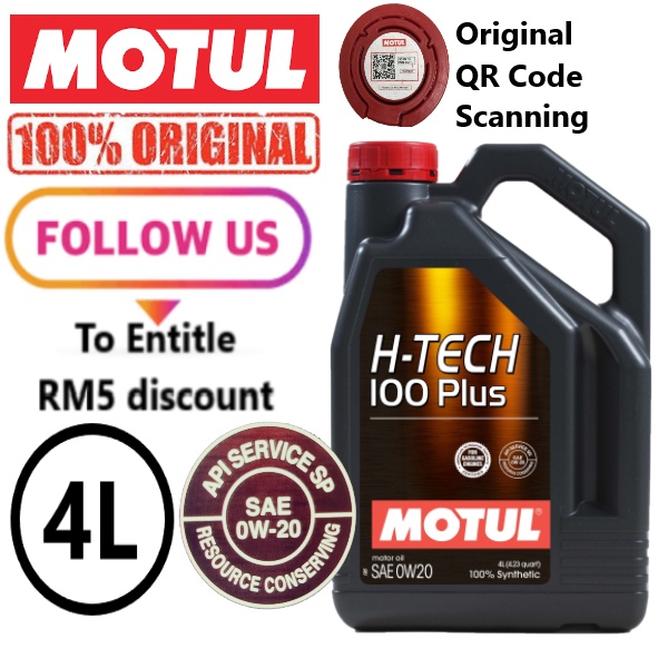 ⭐ [100% ORIGINAL] ⭐ MOTUL H-TECH 100 PLUS 0W20 5W30 5W40 10W40