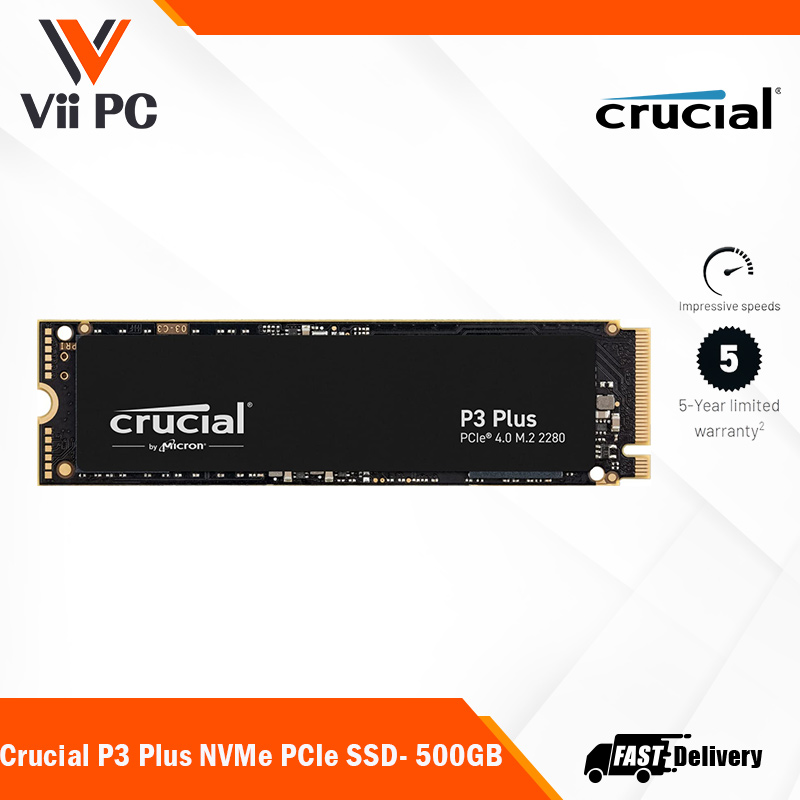 Buy brand new Crucial P3 500GB PCIe 3.0 3D NAND NVMe M.2 SSD in
