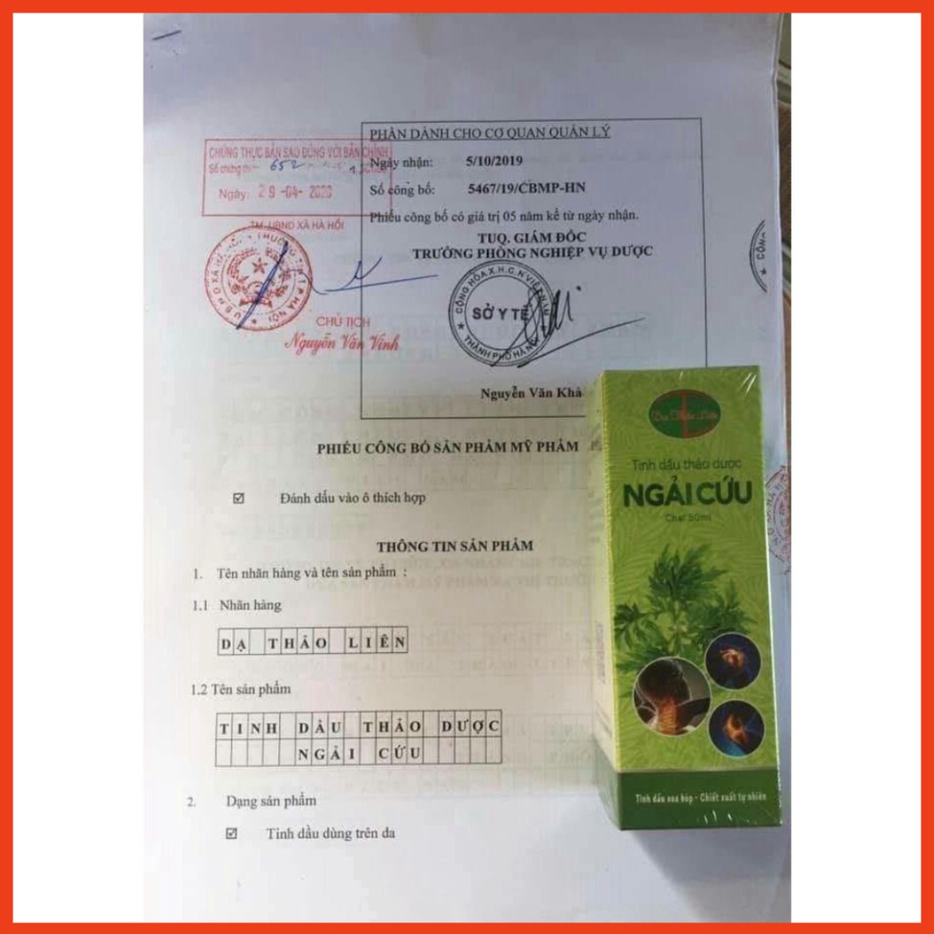TINH DẦU NGẢI CỨU DẠ THẢO LIÊN LỌ 50ml