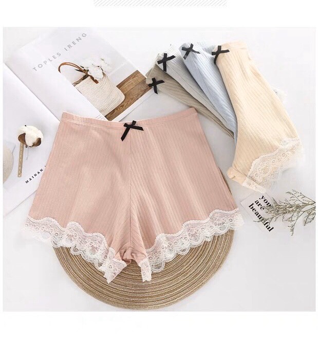 Quần Lót Nữ Quần Váy Cotton Tăm Viền Ren 044 – Mềm Mại, Thoáng Khí, Quyến Rũ