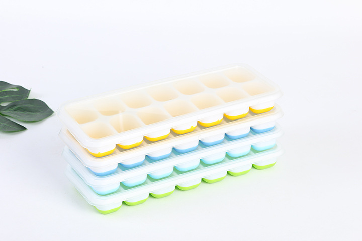 KHAY ĐÁ SILICON 14 Ô CÓ NẮP ĐẬY