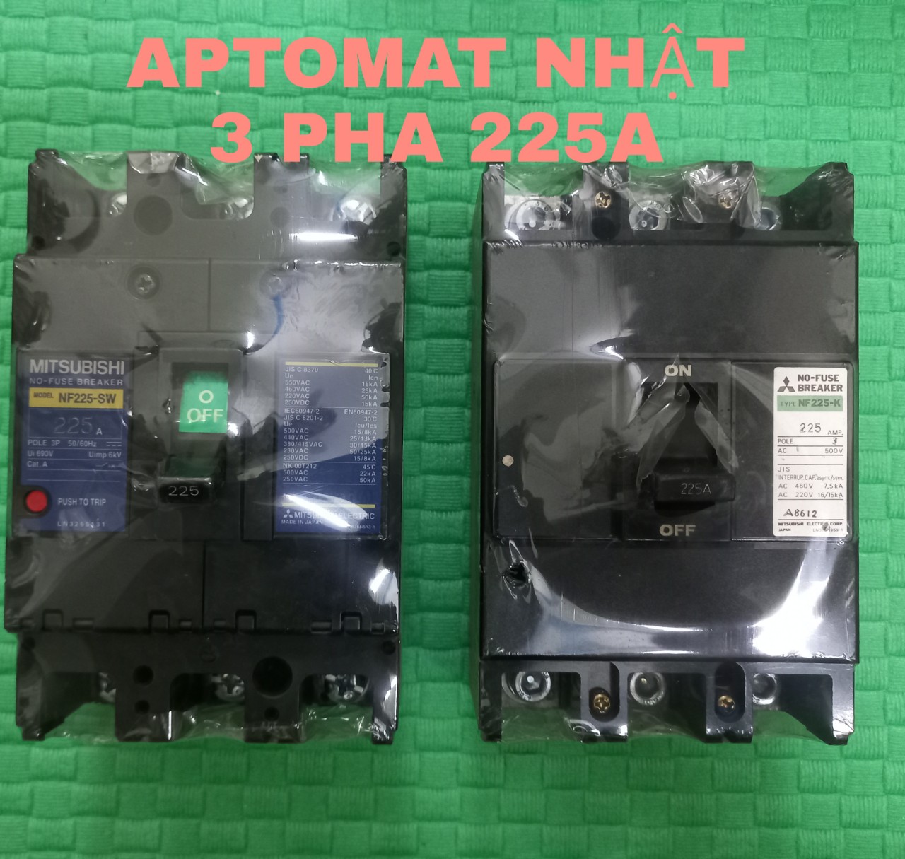 APTOMAT MCCB 3 PHA NHẬT 200A 225A XÁC TO