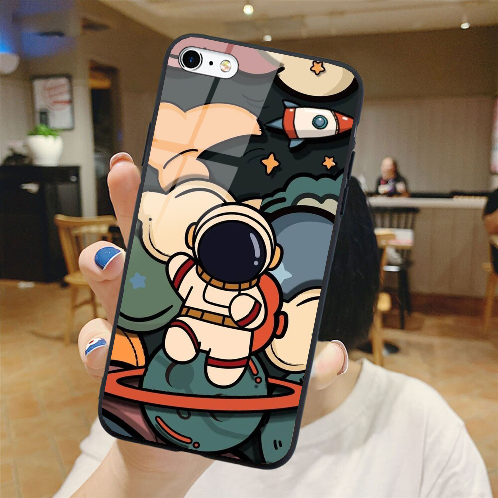 Ốp Lưng IPHONE 6/6S/ 6 PLUS/6S PLUS/ 7/8 mặt kính cao cấp phi hành gia