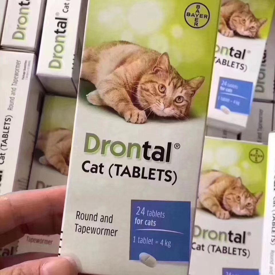 Bayer Drontal Cat พยาธิแมว สำหรับแมว 2 เดือนขึ้นไป (1 เม็ดต่อแมวน้ำหนัก 4 กิโลกรัม) - 24 เม็ด  เม็ด 24 เม็ด