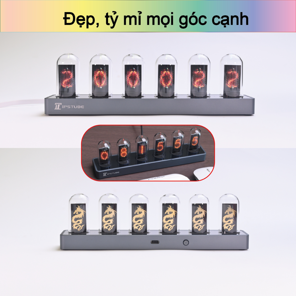 Đồng hồ led để bàn IPS Colorful LED Tube APP ( Phiên bản 2023 )