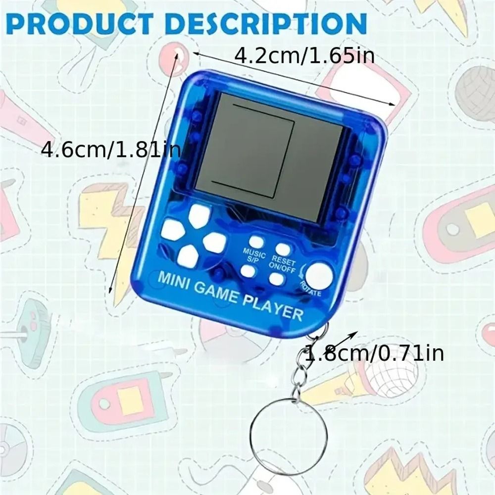 Classic Handheld Video Game Keychain Old-Fashioned Nostalgic Mini Game ...