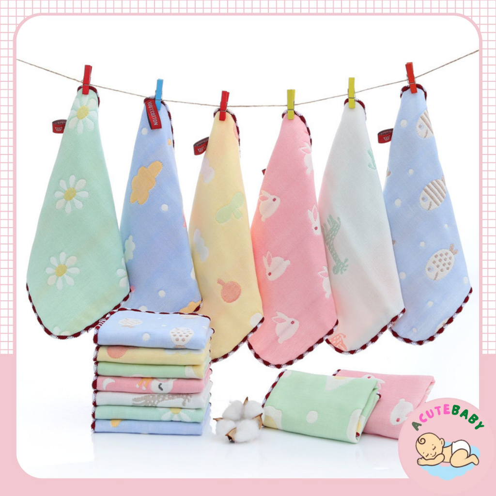 Khăn sữa cho bé sơ sinh Khăn rửa mặt 4 lớp Lee Lee - ACuteBaby