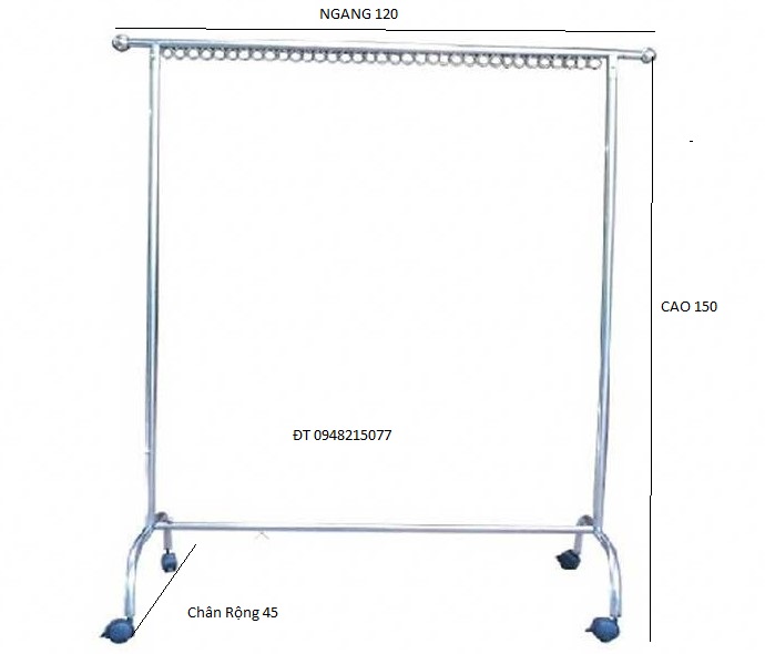 [HCM]SÀO PHƠI INOX CHIẾC CÓ BÁNH XE CÓ KHOEN
