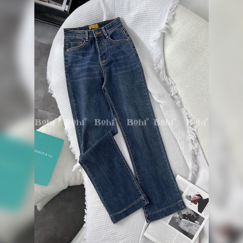 KCS⭐ Baggy Jeans Ống Đứng Co Giãn Trơn🔉