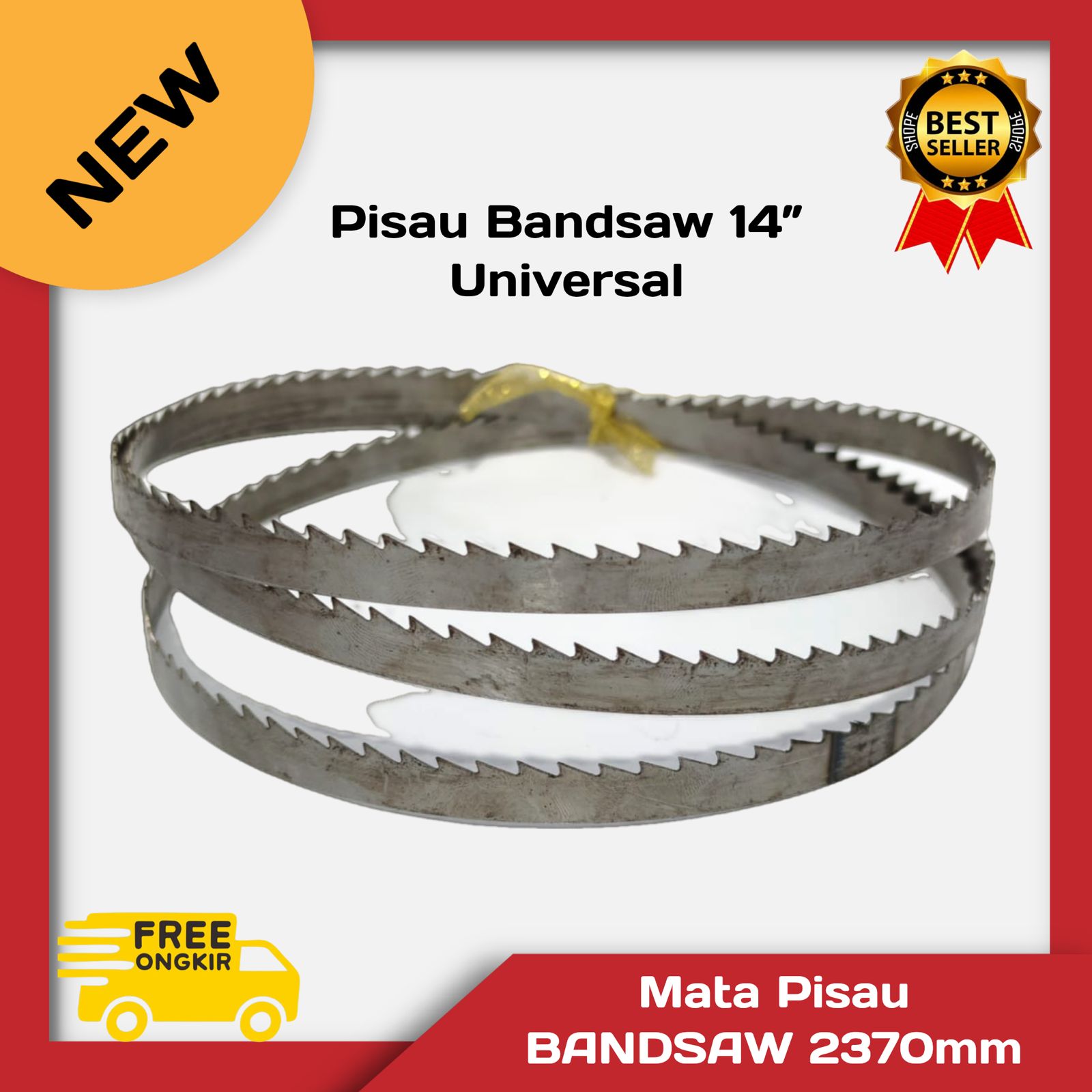 Mata Pisau Bandsaw 14 Inch 2370mm Tebal 0.6mm Lebar 10mm / Mata