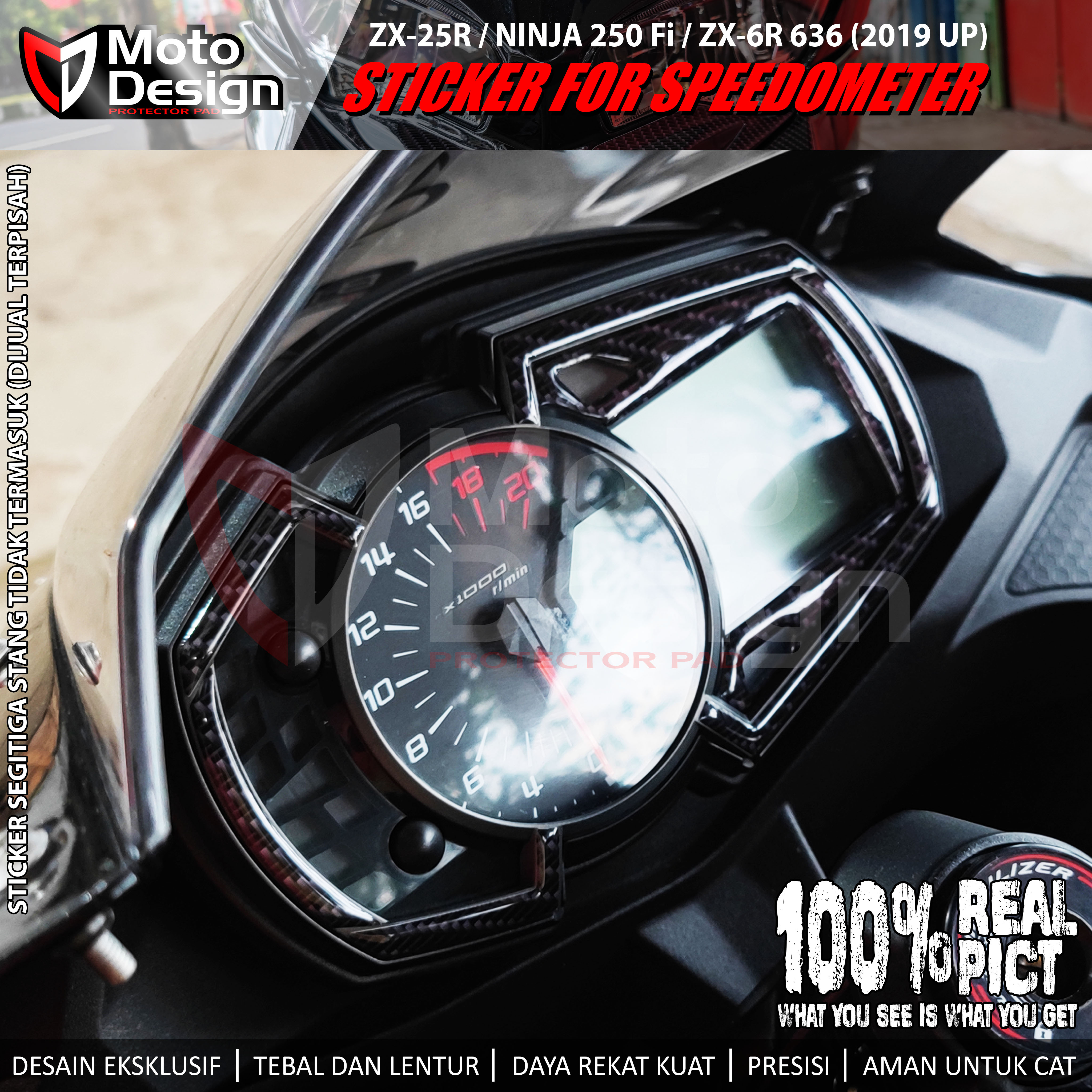 Stiker Timbul Carbon Protector Pad Speedometer ZX25R Ninja