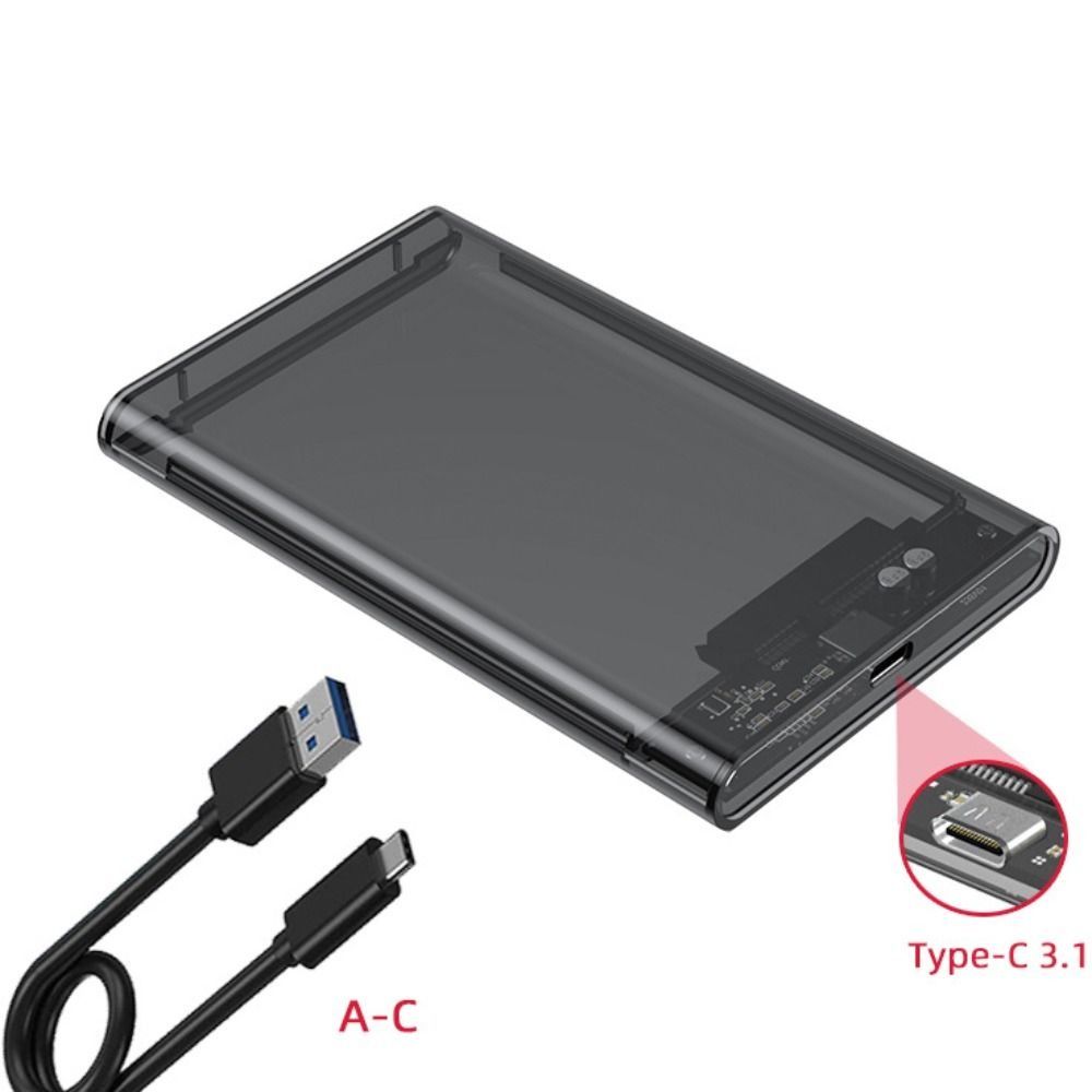 Push Pull Design Good Strength With Data Cable No Screws Required USB 3.0 Drive Protection Box Solid State Drive Protection Hard Disk Drive Case Hard Drive Box Hard Disk Storage Box 2.5 Inch HDD Case.