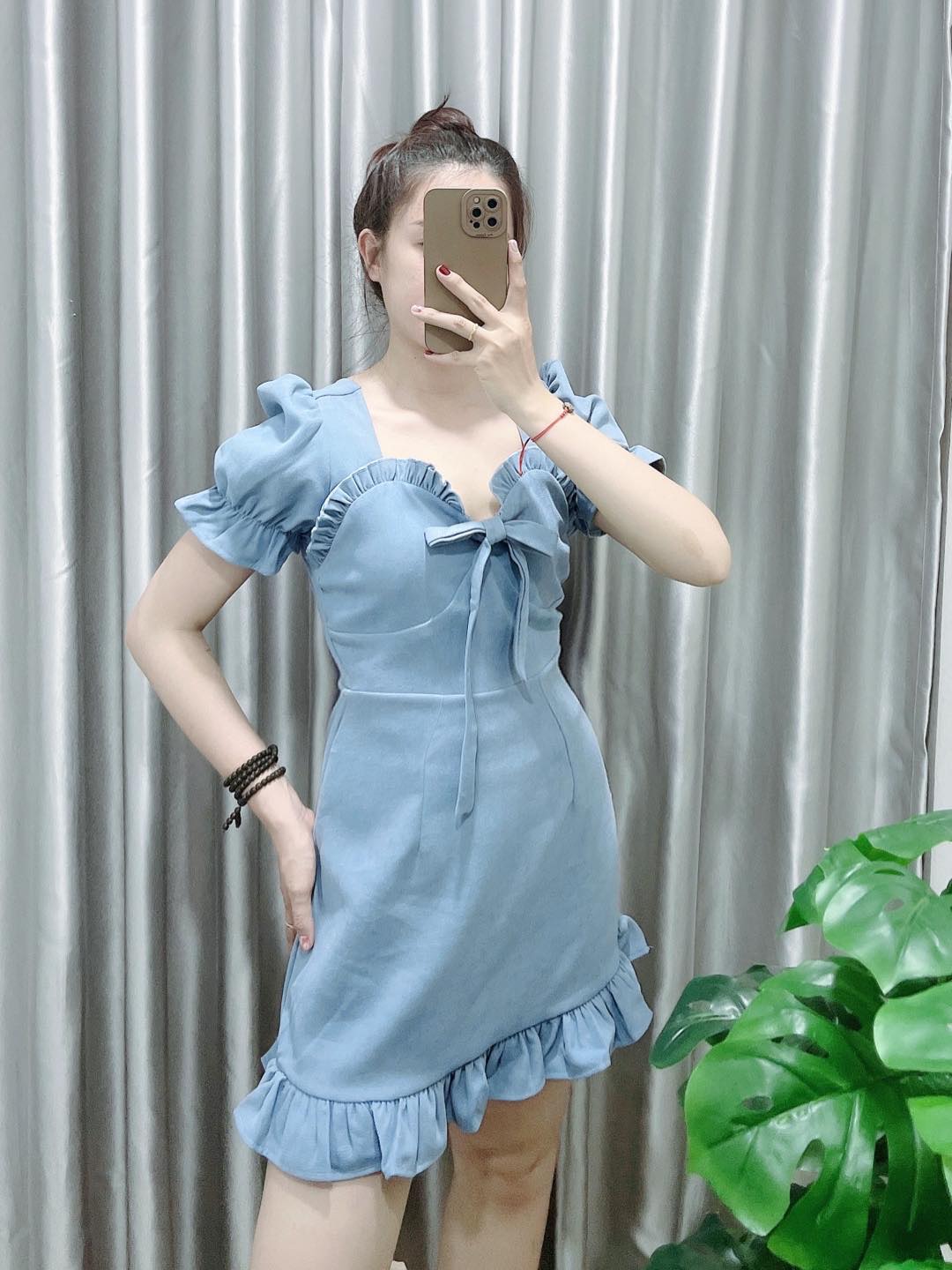 Đầm bèo cột nơ (có bigsize) ảnh thật shop tự chụp