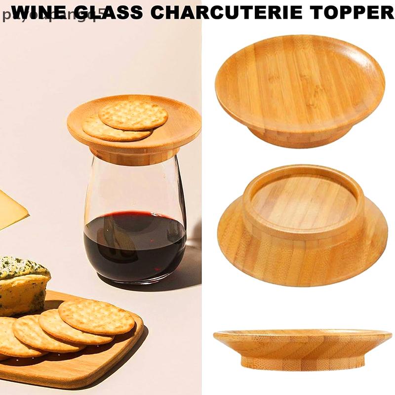 payoupangq5💕Gift💕Cheap💕 Rượu vang thủy tinh charcuterie Topper rượu vang thủy tinh charcuterie Hội Đồng Quản trị Topper tre rượu vang Glas Topper đế lót ly Vòng rượu vang bên cung cấp
