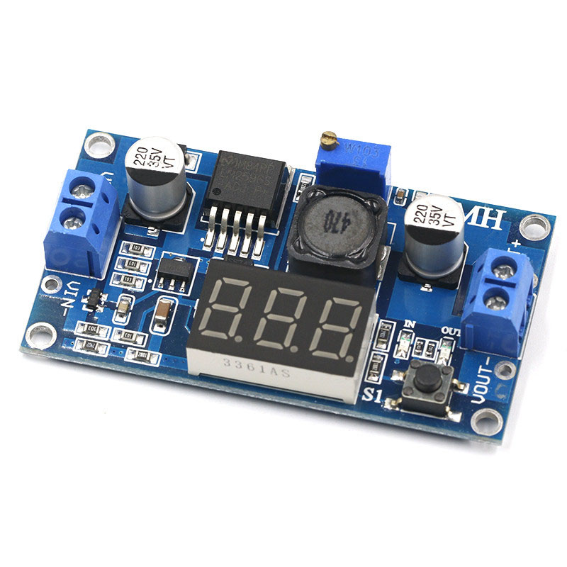 Lm2596 Buck 3A Điện áp DC-DC có thể điều chỉnh bước xuống mô-đun điện + vôn kế đèn LED