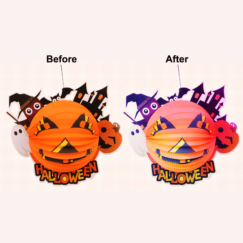 Halloween 3D Paper Lanterns Pumpkin Bat Owl Halloween Theme Party Supplies  For Children Kids Portable Lanterns Decoration