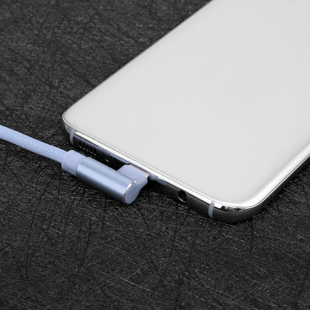 Double Elbow USB Cable 2A Sync Data Nylon Woven TPE High Speed Charging Cable for Android/IOS/Type-C