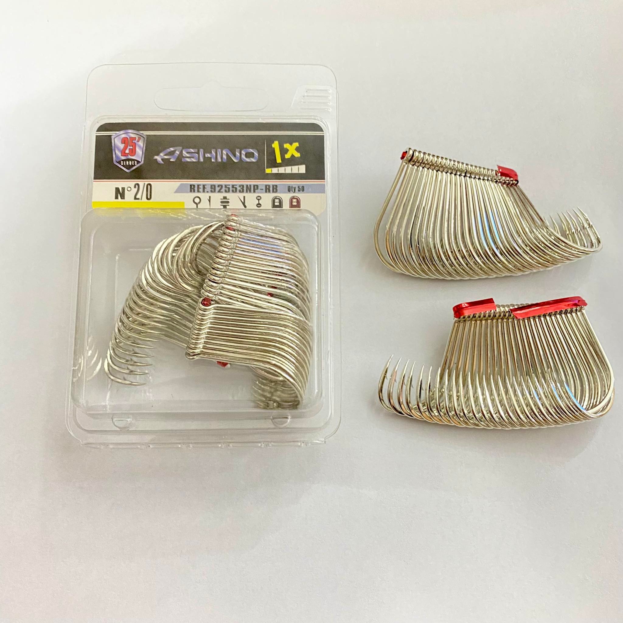 Lưỡi câu cá ashino thép trắng độ cứng 1x có ngạnh xỏ lỗ dùng câu sông câu biển các loại cá lớn