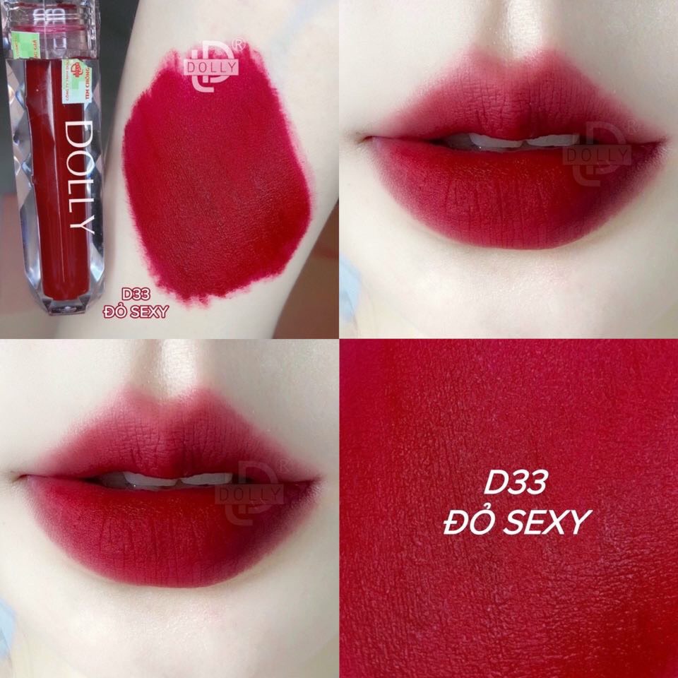 Son kem lì siêu mịn môi DOLLY DIAMOND [Màu Đỏ sexy]