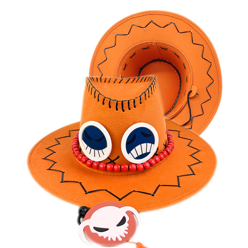 Anime One Piece Portgas.D.Ace Cosplay Hat Cowboy Hat With Bones Skull Toys  Cosplay Trafalgar Law Cap Chopper .Luffy straw hat - Price history & Review, AliExpress Seller - dajutu Store