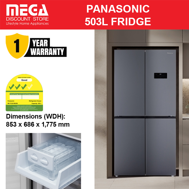 PANASONIC NR-XC541CUHS 503L 4-DOOR FRIDGE (3 TICKS) | Lazada Singapore