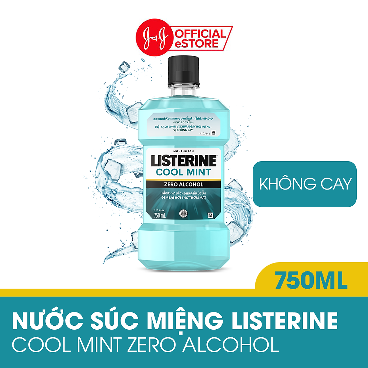 [FreeshipMAX] [HCM] Nước Súc Miệng Listerine Cool Mint Zero Alcohal (750ml)