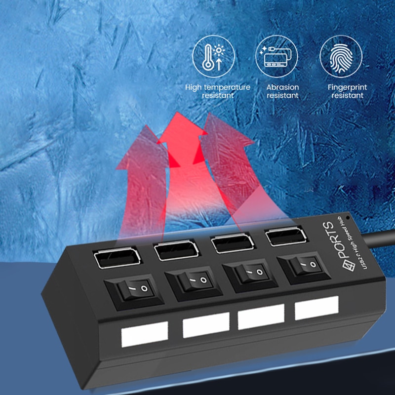 OLAF USB HUB 2.0 4/7 Port Multiple Expander USB 2.0 Hub With Switch Multi USB Splitter Hub Use Power Adapter Computer Accessorie