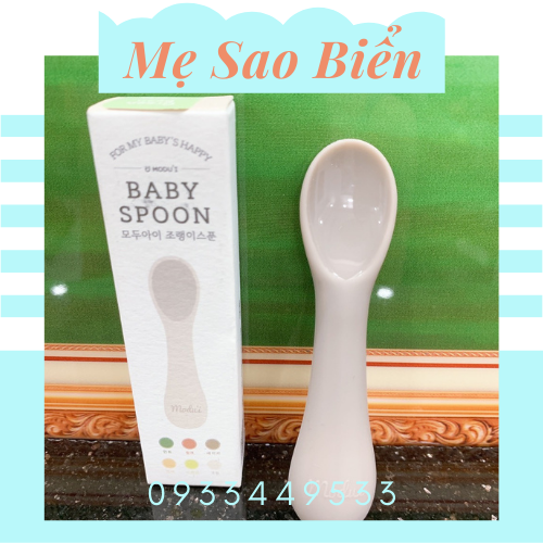 Thìa muỗng ăn dặm silicon cho bé Bluemama Modui Hàn Quốc