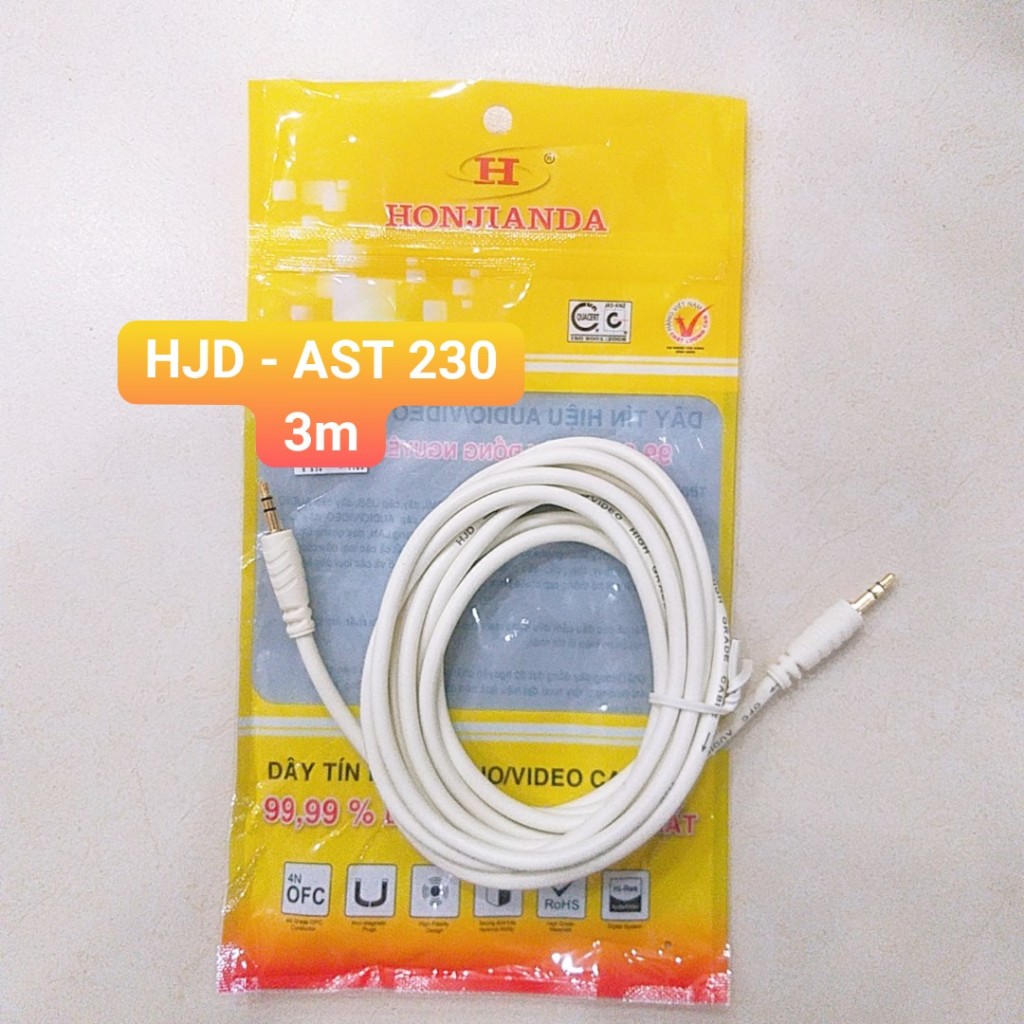 Cáp AV 2 Đầu 3.5 Trắng Lõi Đồng 1M8. 3M. 5M. 10M. LKP