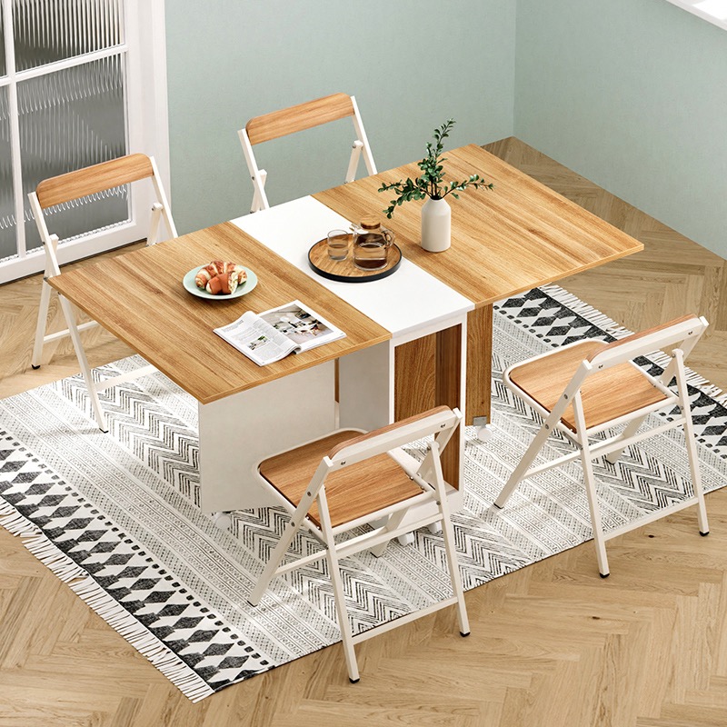 SG🔥Ready Stock🔥Smart Space-Saver Foldable Dining Table Set With