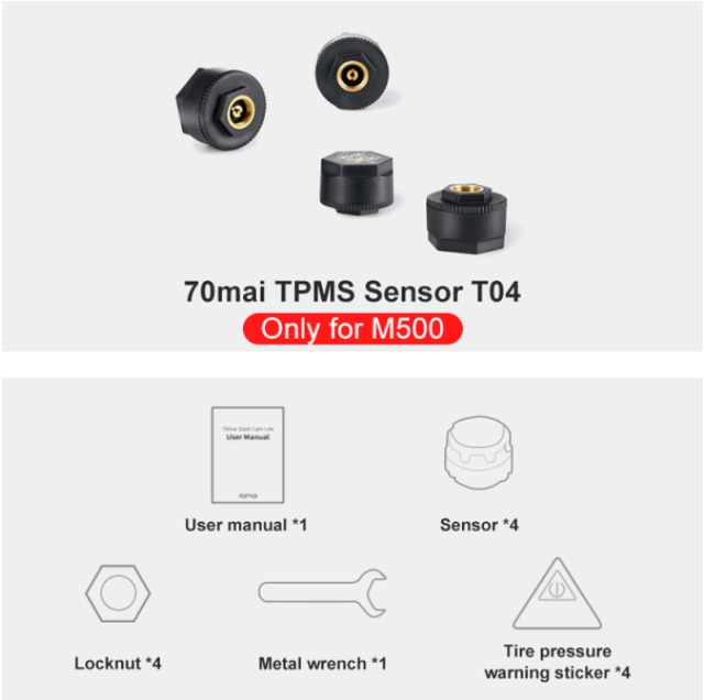 70mai Tire Pressure Monitor System 70mai Hardwire Kit UP03 Only for ...