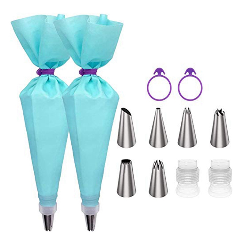 12Pc Cake Decorating Supplies Piping Bag and Tips DIY Decorating Set