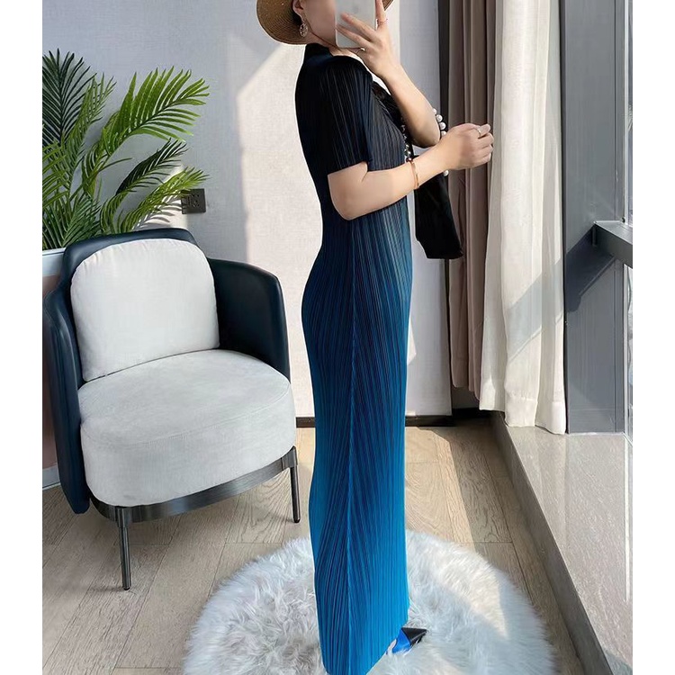 Đầm Xếp Ly Màu Gradient Cao Cấp Thời Trang Dành Cho Nữ