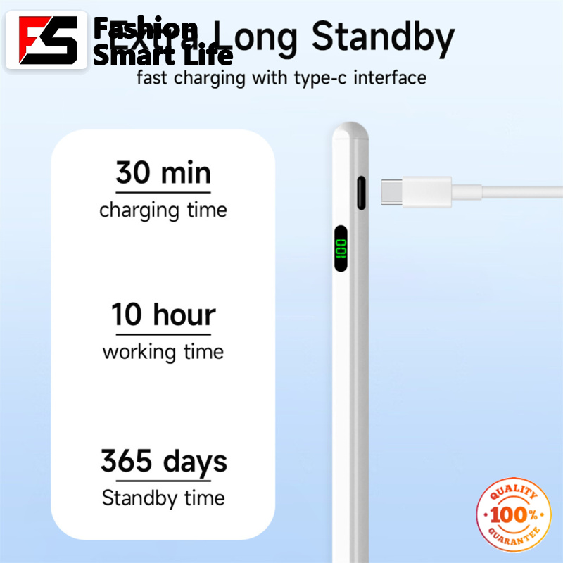 Capacitive Stylus Pen With Digital Power Display Compatible For Ipad Android Tablet PC (2268 Digital Display Universal)