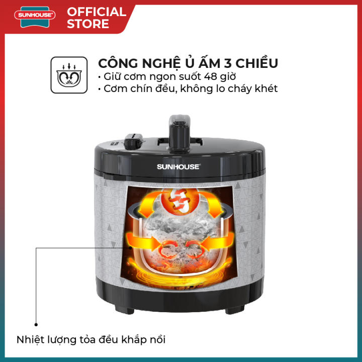 Nồi cơm điện 3L SUNHOUSE SHD8305 - Bảo hành 12 tháng - Hàng Chính Hãng - Hình ảnh 6