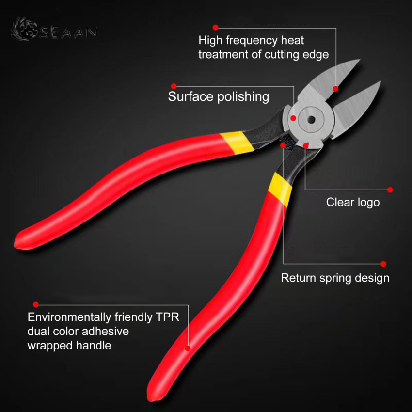 5/6/8inch Diagonal Pliers Multi Functional Electrical Wire Cable Cutters Cutting Side Snips Flush Nipper Hand Tools