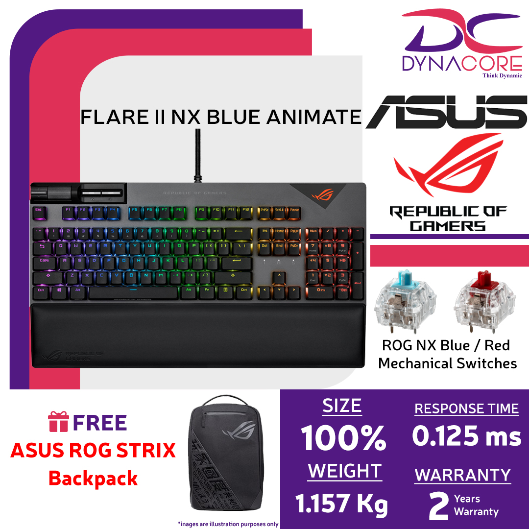 Dynacore Asus Rog Strix Flare Ii Animate Rgb Gaming Keyboard